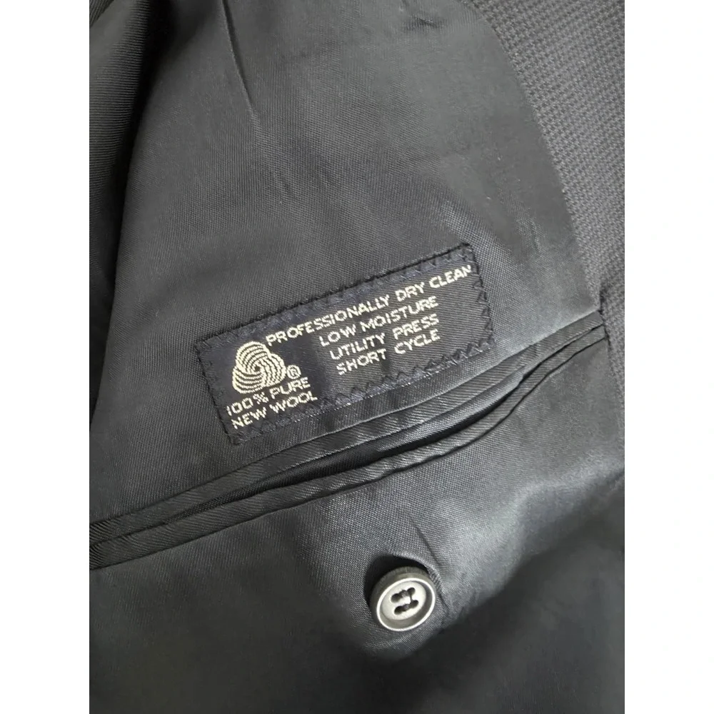 Jos A Banks Blazer Jacket Mens 43‎ L Blue Birdseye Sports Coat Vented Pure Wool